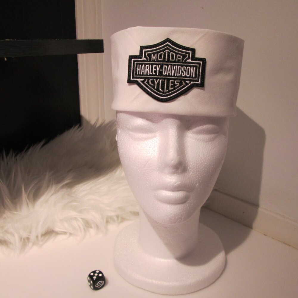 Men Classy Biker Riding bandana Sleek,sexy! Harley Davidson Black & white Logo